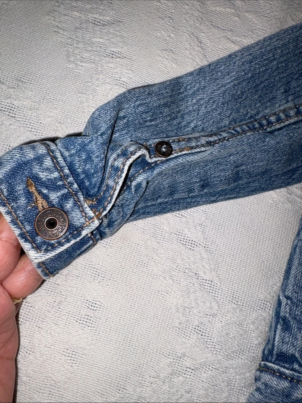 OshKosh B'gosh Light Blue Girls Denim Jacket Gently Loved 18m